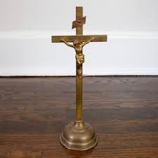 Catholic Brass Crucifix Tabletop - Etsy