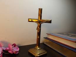 Antique JB 1672 Brass Crucifix on Pedestal. Collectibles. Religion.christianity.jennings Brothers Crucifix. Home Office - Etsy Australia