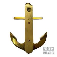 Antique Brass Ship Anchor Door Knocker, Nautical Marine ...
