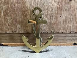 Vintage Brass Ship's Anchor Door Knocker - Etsy