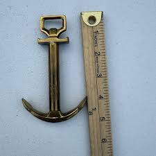 Unpolished Brass Bottle Opener/cork Screw Anchor Nautical ...