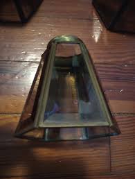 Antique Brass & Beveled Tinted Smoky Glass Ceiling Fan ...