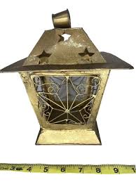Vintage Gold Star Wired Votive Or Tea Light Hanging Lantern ...