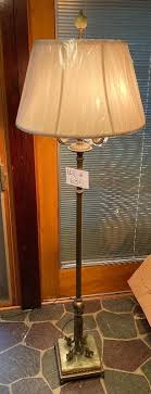 H685 Antique Torchiere Candelabra Marble Base Floor Lamp | EstateSales.org