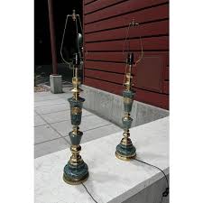 Japanese Bronze & Marble Column Table Lamps - a Pair | Chairish