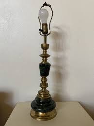 Vintage Green Marble Brass Electric Table Lamp Boho Chic Lamp MCM | eBay