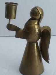 Vintage Mid Century Brass Crafted Metal Angel Tapered Candle Holder 5 1/4"T | eBay