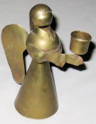 Metal 6" Brass Angel Candle Holder Figurine Ornament | eBay