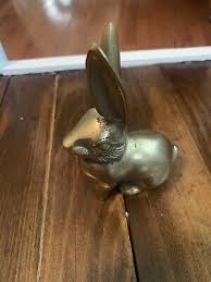 Vintage Brass Rabbit Bunny Paperweight Figurine 5” | eBay