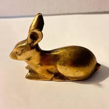 Vintage Brass Bunny Rabbit Paperweight — Mid-century ...