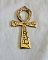 Egyptian Pewter Metal Plated Ankh Key of Life Hieroglyphics ...
