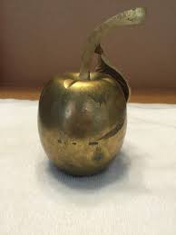 Brass Apple Figurine With Stem And Leaf | eBay