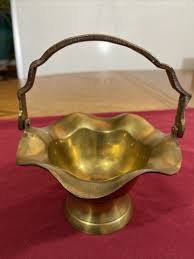 Small Vintage Brass Basket with Adjustable Handle ~ India | eBay