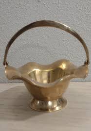 Handmade Brass Candy Dish With Handle: Vintage Fluted Edge ...