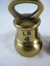 2 X BRASS WEIGHTS 4 LB & 2 LB UNUSUAL SHAPE C 1890'S | eBay