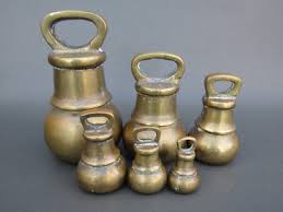 Set of 6 vintage brass unusual bell balance scale weights 4 lb - 2 oz | eBay