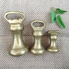 Set of 3 Grocer's Weights, Solid Brass Bell Weights, 4 Pound, 2 Pound, 1 Pound - Etsy