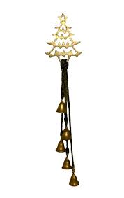 Brass Christmas Tree With Hanging Bells Door Wall Hanging ...