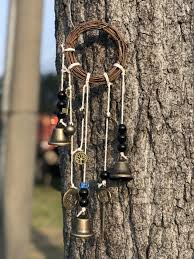 Wind Chime With 3 Bells on a Cotton Rope With Glass Beads ...