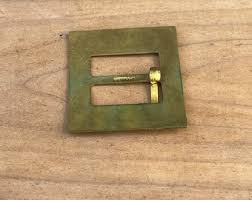 Vintage Germany Art Deco Belt Buckle Blue & Gold Geometric ...