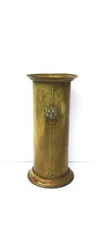 Brass Lion Head Umbrella Holder Stand Regency Style at 1stDibs | antique umbrella holder, brass stand