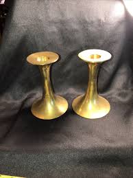 Vintage Set Of Brass Candle Holder Candlesticks, Hollow Home ...