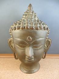 Vintage Bronze Metal Tibetan Hindu Meditation Buddha Head ...