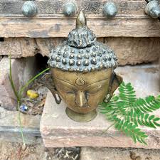 Brass Buddha Head Statue for Home Decoration, Spiritual ...