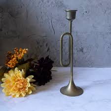 Vintage Brass French Horn Taper Candleholder - Etsy