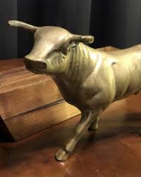 Vintage Solid Brass Running Bull Statue Sculpture 11.5” Stunning Piece | eBay Australia