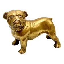 Brass Bulldog Paperweight or Statue, 1940s | Chairish