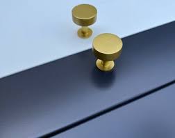 Gold Brushed Brass Modern Round Circle Cabinet Drawer ...