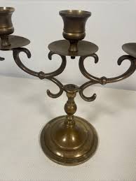 Vintage Brass Candelabra 3-Arm Candlestick Holder | eBay