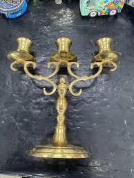 vintage brass Candle Holder candelabra made in Japan P ...