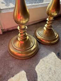 Pair of Large Brass Candleholders – BOHO TO GO