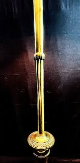 Massive Stiffel Solid Brass Floor Lamp - Gorgeous Color - Original Sha – Martin Fine Crystal New Times Two