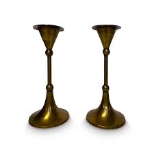 Brass Candlesticks, Pair — Elle Du Monde