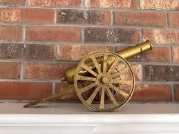 Large Vintage Brass Cannon Replica | Unique Historian Decor ...