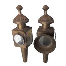 Antique 19th Century Brass Carriage Lamp Set | eBay
