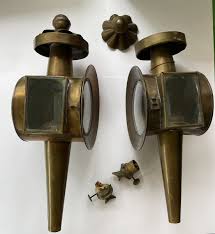 antique carriage lamps brass vintage-qty 2 | eBay