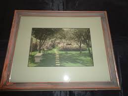 Antique Hand Colored Tinted Photograph Path Gate Blossoms Garden | eBay