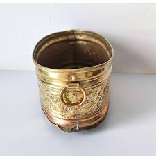 Copper Footed Bowl Planter – Brass Flower Pot Vase – French ...