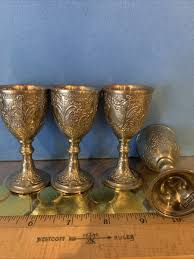 4 Crown Collection Silver Goblet Antique Replicas. Ferns and flowers motif | eBay