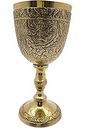 Amazon.com | BOBO LANE ENTERPRISES Vintage Handmade Brass King's Royal Chalice Embossed Cup 6 inch Goblet: Goblets & Chalices