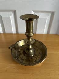 Vintage Brass Candlestick Holder Candle Tray Trinket Dish | eBay