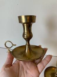 Vintage Brass Candlestick Holder, Chamber Style Candle ...