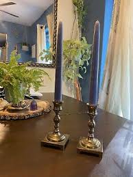 Two Vintage Brass Candlestick Candle Holders 5" Boho 70s Regency Home Decor | eBay