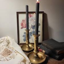 Pair of Brass Sliding Socket Candlesticks - Etsy
