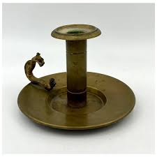 Bradley and Hubbard Arts and Crafts Brass Chamber Stick with Dragon . For Sale at Ruby Lane