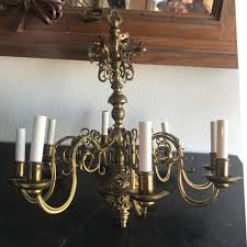 19th Century English Bronze Chandelier | Chairish